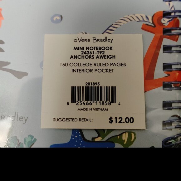 Vera Bradley Anchors Aweigh Mini Notebook - Picture 3 of 3